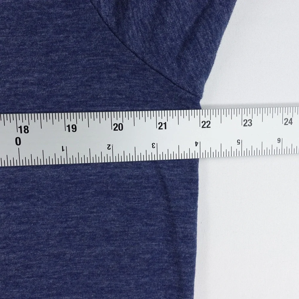 Goodlife T-Shirt Men's XL V-Neck Curved Hem Short Sleeve Cotton Poly Blue‎ USA